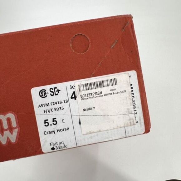 Mellow Walk Jessica Womens High Top Leather Work Safety‎ Shoes Brown Size 5.5 - Picture 7 of 7